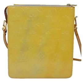 Louis Vuitton-LOUIS VUITTON Monogram Vernis Motto Accessory Pouch Gris M91030 LV Auth 85095-Grey