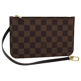 Louis Vuitton-LOUIS VUITTON Pouch Neverfull PM Damier Ebene Auth LV 85384-Outro