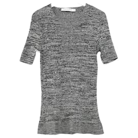 Dior-Christian Dior SS15 Silk/Cotton Knit Peplum Hem Top-Grey