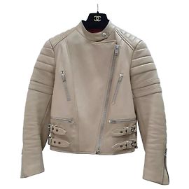 Celine Daoust Beige Lammlederjacke CELINE Größe 40 Beige
