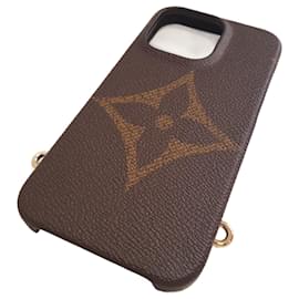 Louis Vuitton-LOUIS VUITTON monogram case  Iphone 13 Pro-Brown,Black