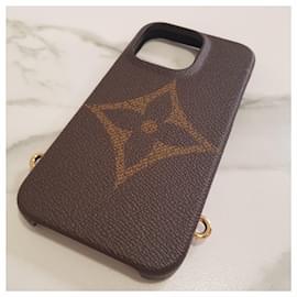 Louis Vuitton-LOUIS VUITTON monogram case  Iphone 13 Pro-Brown,Black