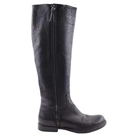 Miu Miu Leder-Motorradstiefel Schwarz