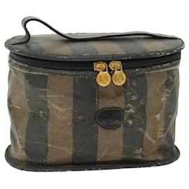 Fendi-Fendi Pecan Canvas Vanity Cosmetic Pouch Black Brown-Black