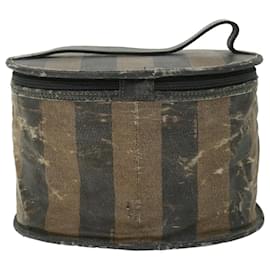 Fendi-Fendi Pecan Canvas Vanity Cosmetic Pouch Black Brown-Black