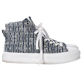 Baskets montantes Givenchy 4G City en toile bleue Bleu Bleu clair