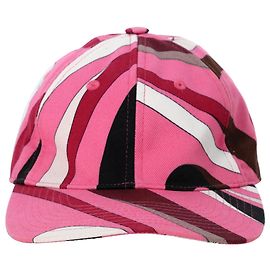 Baseballmütze aus rosa Baumwolle mit Marmormuster von Emilio Pucci Andere