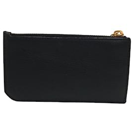 Yves Saint Laurent-Yves Saint Laurent Leather Coin and Card Case-Black