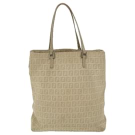 Fendi-Fendi Zucchino Canvas Tote Bag Beige-White