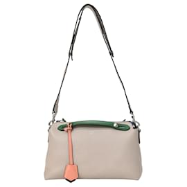 Fendi-Sac Boston Fendi Small By The Way en cuir gris-Gris