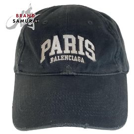 Gorra de algodón Balenciaga Paris City Negro