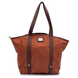Lancel Orange Nylon Canvas Rock and Roll Schultertasche Orange