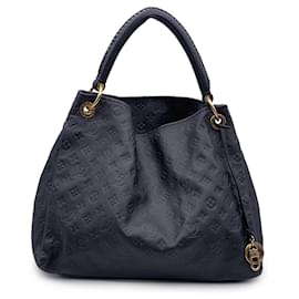 Louis Vuitton-Dark Navy Blue Monogram Empreinte Artsy MM Tote Bag-Blue