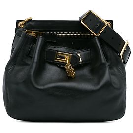 Bolsa transversal de couro preto Tom Ford com fecho frontal Preto