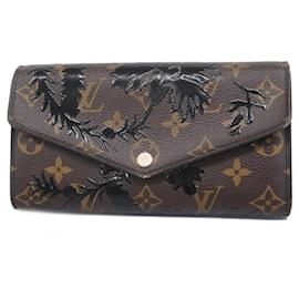 Louis Vuitton-Louis Vuitton Long Wallet Monogram Blossom Portefeuille Sarah-Brown,Black