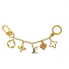 Chaveiro Louis Vuitton Corrente Fleur de Monogram M65111 Dourado