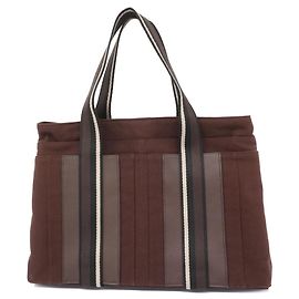 Hermès Borsa Tote Hermes Troca Orizzontale MM Canvas Marrone Marrone