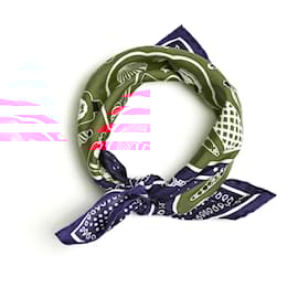 Hermès-Hermès Carre 55 Foulard Bandana Les Flacons Navy Red Silk Scarf Pristine-White,Red,Navy blue