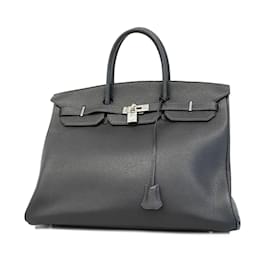 Hermès-Hermes Birkin 40 Handbag in Blue Indigo-Blue