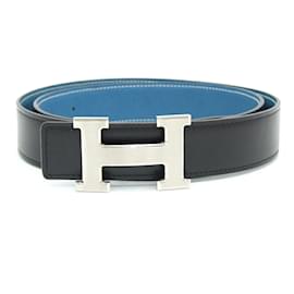 Hermès-Hermes Constance H Belt-Black,Blue