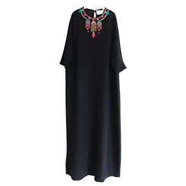 Robe maxi ample ornée Valentino Printemps 2014 Noir