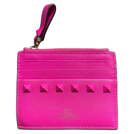 Valentino Garavani Bolsa de couro Rockstud Rosa