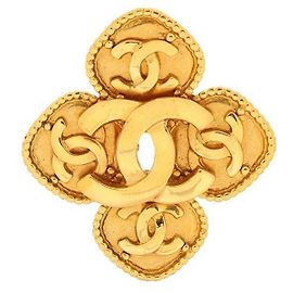 Spilla CC Chanel dorata D'oro