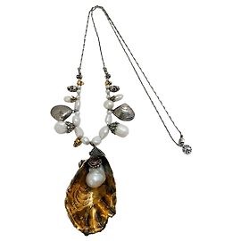 Alexander McQueen Austernschalen-Perlenanhänger Silber