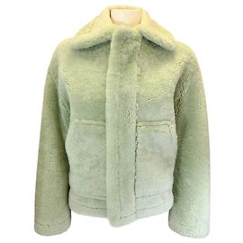 Jacquemus Le Papier Light Green Shearling Jacket Green