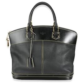 Louis Vuitton-Louis Vuitton Black Leather Suhali Lockit MM-Black