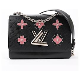 Louis Vuitton-Louis Vuitton Epi Flowers Twist Shoulder Bag MM Black Bois De Rose M52159-Black