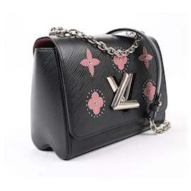 Louis Vuitton-Louis Vuitton Epi Flowers Twist Shoulder Bag MM Black Bois De Rose M52159-Black