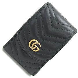 Gucci GG Marmont Black Leather Cigarette Case Black
