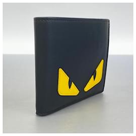 Fendi-Fendi Wallet Monster Leather Black-Black