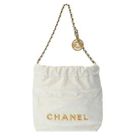 Bolsa de ombro com corrente Chanel 22 Branco