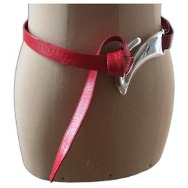 Tiffany & Co Cinto 'fish hook' de couro vermelho e prata. Vermelho