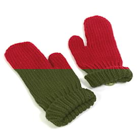 Louis Vuitton-Louis Vuitton Red Wool Gloves-Red