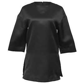 Céline T-shirt nera in cotone con collo rotondo oversize Celine Nero