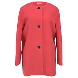 Balenciaga Single-Breasted Coat in Pink Wool Pink