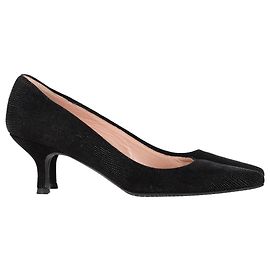 Stuart Weitzman x Russell & Bromley Beaded Accent Pumps in Black Leather Brown Red