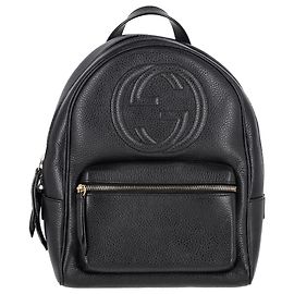 Gucci Soho Chain Backpack in Black Leather  Black