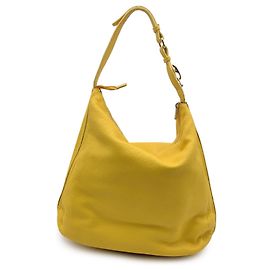 Fay Grande borsa hobo in pelle gialla con moschettone per spalla Giallo