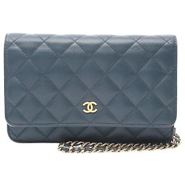 Portafoglio Chanel Con Catena Blu