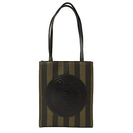 Fendi Women's Tote Bag - Pequin Stripe Brown Brown