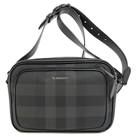 Burberry-Burberry Black PVC Shoulder Bag-Black