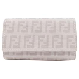 Fendi-Fendi Zucca Pattern Key Case-White