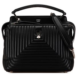 Sac à main en cuir Dotcom Click noir de Fendi Noir