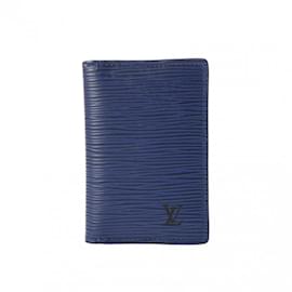 Louis Vuitton-Louis Vuitton Epi Leather Card Case in Blue-Blue