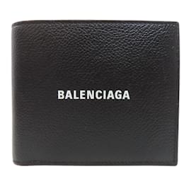 Balenciaga-Balenciaga Bi-fold Leather Wallet-Black