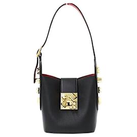 Christian Louboutin-Christian Louboutin Women's Leather Caraski Bucket Shoulder Bag-Black